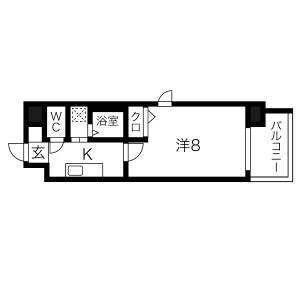 リアライズ記念橋(1K/9階)の間取り写真