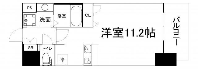 プレサンス扇町駅前(1K/4階)の間取り写真