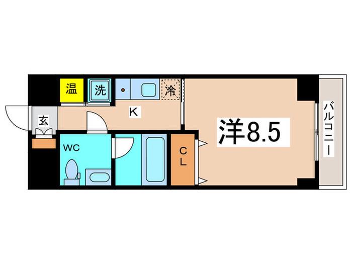 レジデンス・ナンワ(1K/12階)の間取り写真