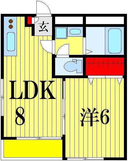 ハイツ セイザン(1LDK/3階)の間取り写真