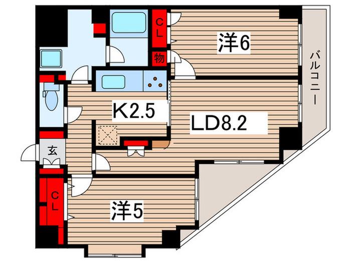 日神パレステージ新小岩第3(2LDK/3階)の間取り写真