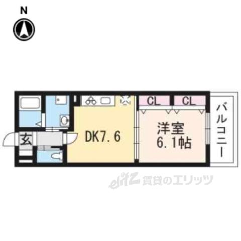 パトラス(1DK/2階)の間取り写真