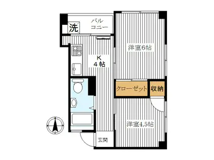 アビタ新大塚(2K/4階)の間取り写真