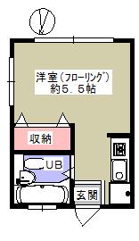 長谷見アパート(1K/2階)の間取り写真