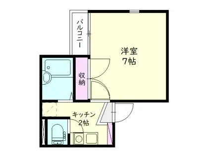 アップルハウス京王(1K/2階)の間取り写真