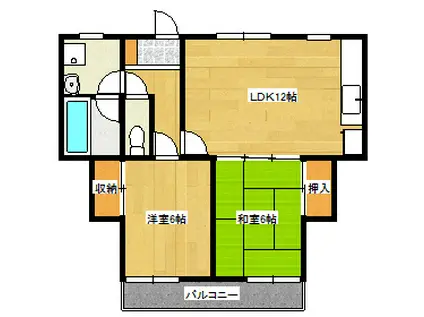 ネオスパーク(2LDK/1階)の間取り写真