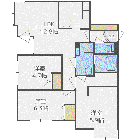 VICINATO(3LDK/5階)の間取り写真