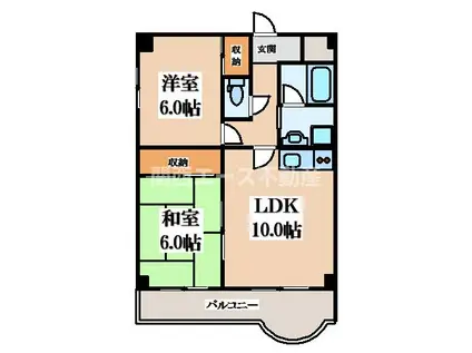 GRAND STEADY八戸ノ里(2LDK/5階)の間取り写真
