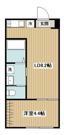 小田急小田原線 伊勢原駅 徒歩15分 2階建 築3年(1LDK/2階)の間取り写真