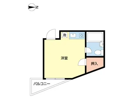 長谷川ビル(ワンルーム/2階)の間取り写真