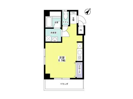IMURA BLDG(ワンルーム/2階)の間取り写真