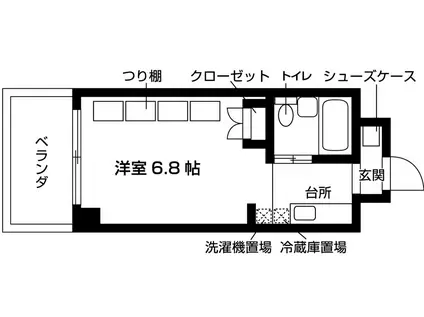 ジュネスコート桜山(ワンルーム/8階)の間取り写真