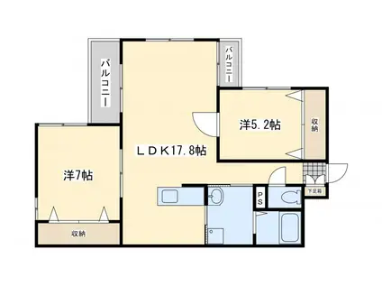 KSK中須コアプレイス(2LDK/4階)の間取り写真