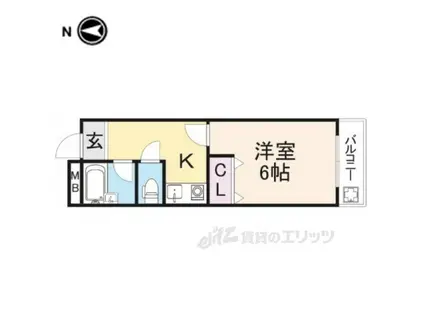ミユキシティーマンションⅡ(1K/6階)の間取り写真