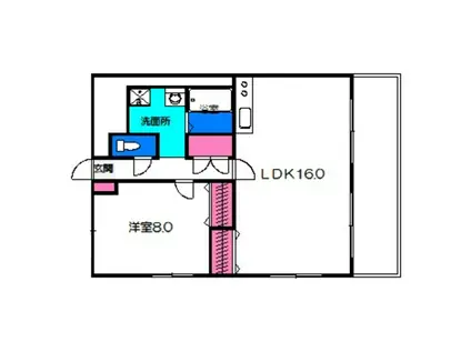 ロイヤルキタノ(1LDK/9階)の間取り写真