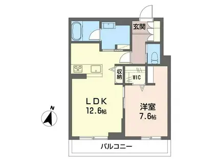 レフィシア文蔵(1LDK/1階)の間取り写真