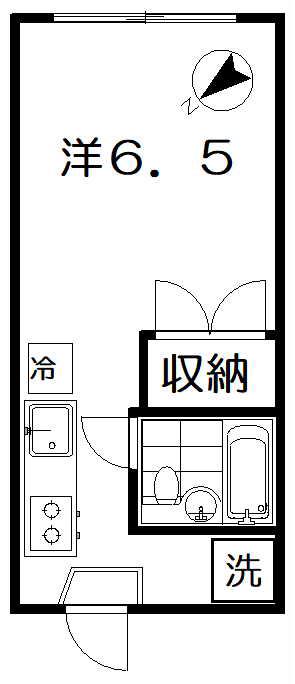 アズハウス(1K/1階)の間取り写真