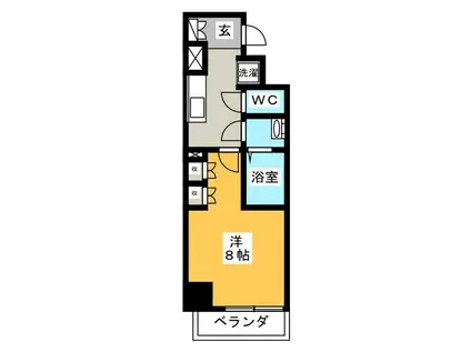 ピースフル平塚二番館(1K/9階)の間取り写真
