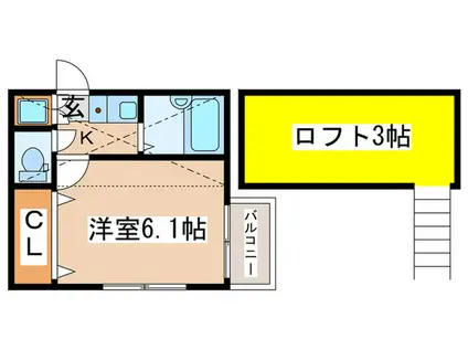 APARTMENT OKAZAWA(1K/2階)の間取り写真