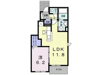 チロリアンコッティII B(1LDK/1階)の間取り写真
