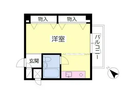 サンプラザベビードール(ワンルーム/2階)の間取り写真