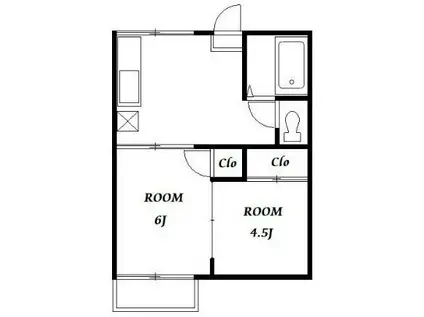 サニーコーポ(2DK/1階)の間取り写真