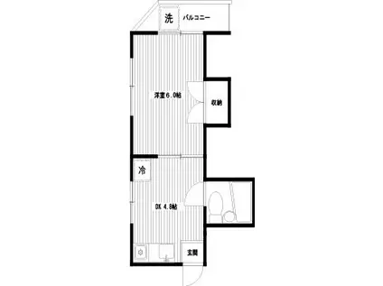 CMハイム(1DK/3階)の間取り写真