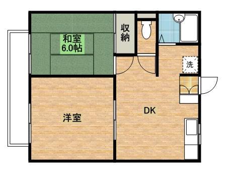 ミヤエールA(2DK/1階)の間取り写真
