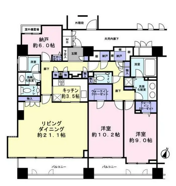 オリンピアード麻布霞坂 10階階 間取り