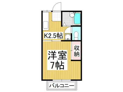 ベルエポック高松(1K/2階)の間取り写真