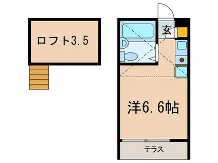 オリエンタル宮崎台(ワンルーム/1階)の間取り写真
