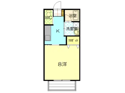 キャロン(1K/1階)の間取り写真