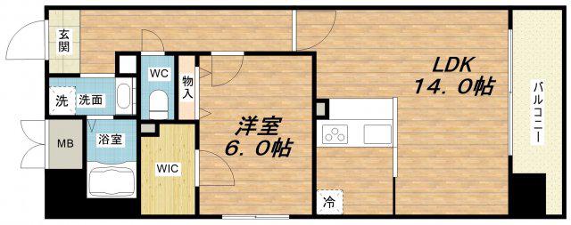 OCEAN松屋町(1LDK/3階)の間取り写真
