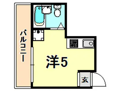 平野エスペランス(ワンルーム/5階)の間取り写真