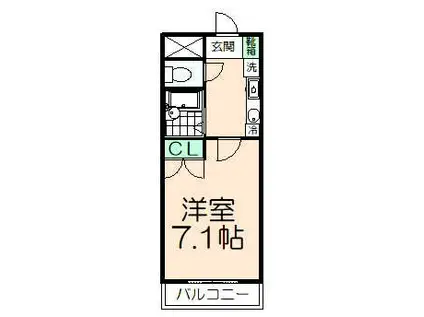 ヒルズL・R(1K/4階)の間取り写真