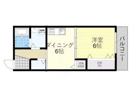 エルサ住之江(1DK/2階)の間取り写真
