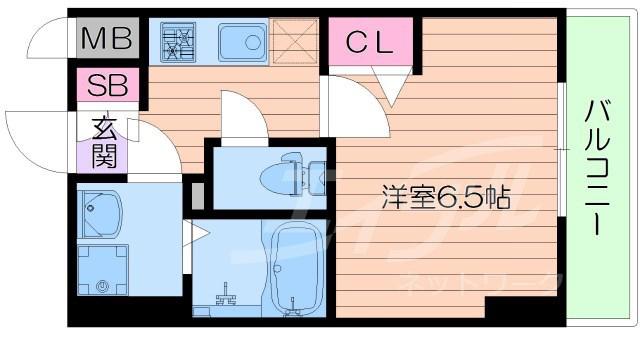 ララプレイス ザ・京橋ステラ(1K/6階)の間取り写真