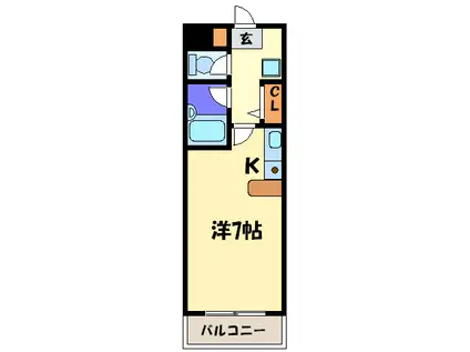 ラピスパーシモン(ワンルーム/3階)の間取り写真