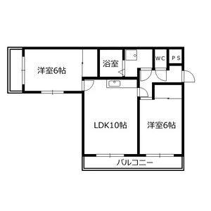 ルミナスゆり(2LDK/2階)の間取り写真