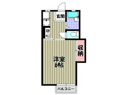 アミティハイム(1K/1階)の間取り写真