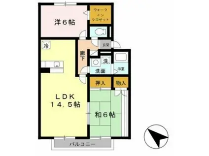 ロイヤルグレース花田(2LDK/2階)の間取り写真