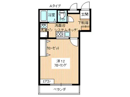 メセナ秋根(1K/2階)の間取り写真