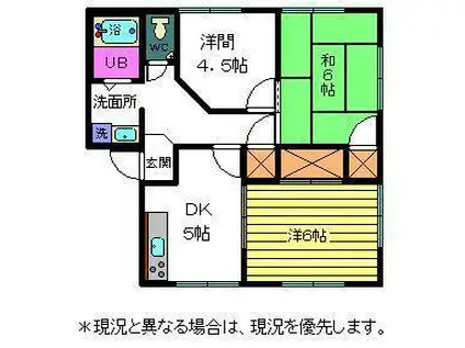 フレグランス台田(3DK/2階)の間取り写真