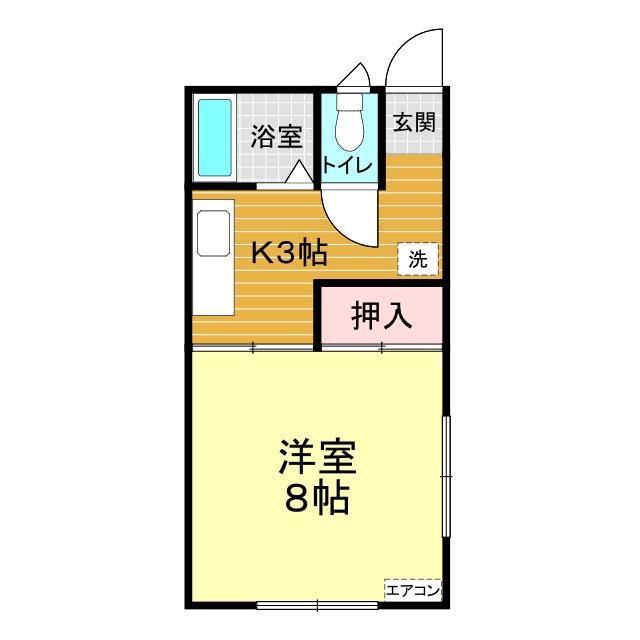 ハイツすみれ(1K/2階)の間取り写真