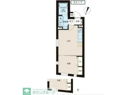 レピュア北池袋駅前レジデンス(1LDK/1階)の間取り写真