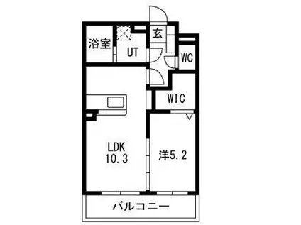 思川レジデンス(1LDK/2階)の間取り写真