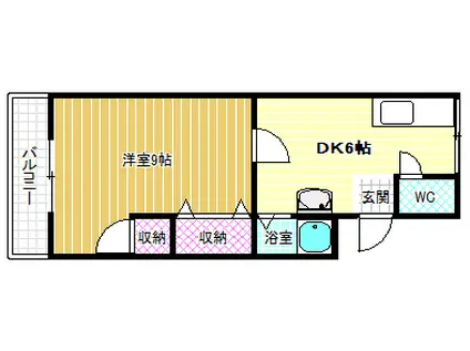 天美サンハイツN棟(1DK/3階)の間取り写真