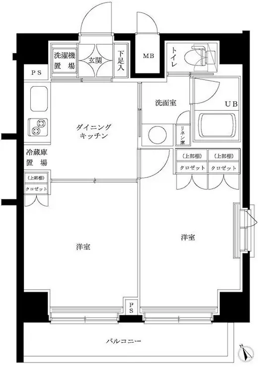 ルーブル都立家政伍番館 1階階 間取り