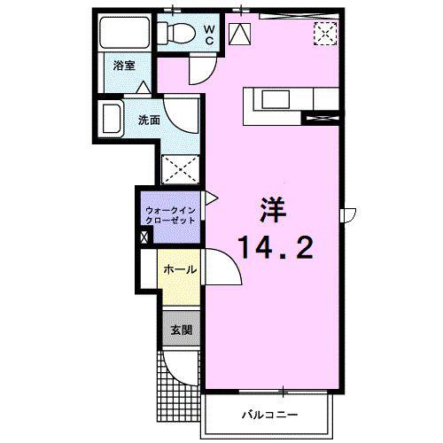 サンリットA(ワンルーム/1階)の間取り写真