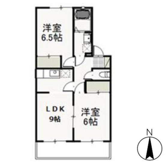 アーバンハイツ中井B(2LDK/2階)の間取り写真